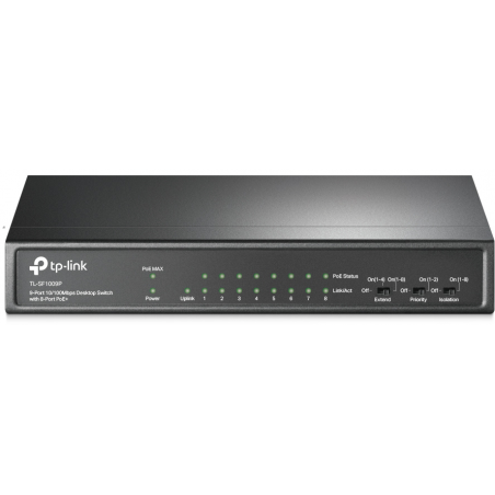 Switch de bureau TP-Link TL-SF1009P 9 ports 10/100 Mbps avec PoE + 8 ports (TL-SF1009P)