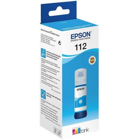 Epson 112 Cyan - Bouteille d'encre Epson EcoTank d'origine (C13T06C24A)