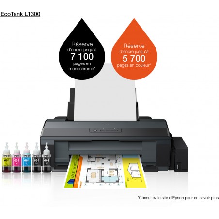 Epson EcoTank L1300 Imprimante A3+ à réservoirs rechargeables (C11CD81403)