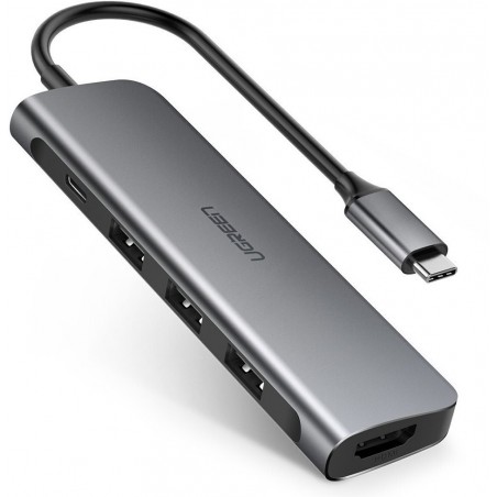 Hub USB-C Ugreen 5 en 1 Supporte PD (Power Delivery) 100W Recharge (50209)