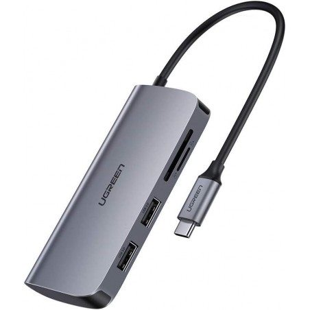 Hub USB-C Ugreen USB-C 7 en 1 Supporte PD (Power Delivery) 100W Recharge (50852)