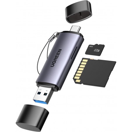 Lecteur de Carte SD Ugreen USB C USB 3.0 2 en 1 Adaptateur de Carte SD en Aluminium (50706)