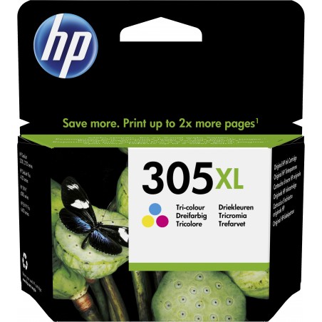 Cartouche d'encre grande capacité HP d'origine - HP 305XL trois couleurs (3YM63AE)