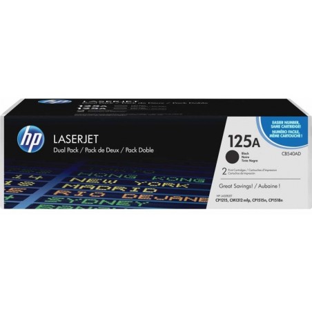 HP 125A Noir (CB540AD) - Pack de 2 toners HP LaserJet d'origine