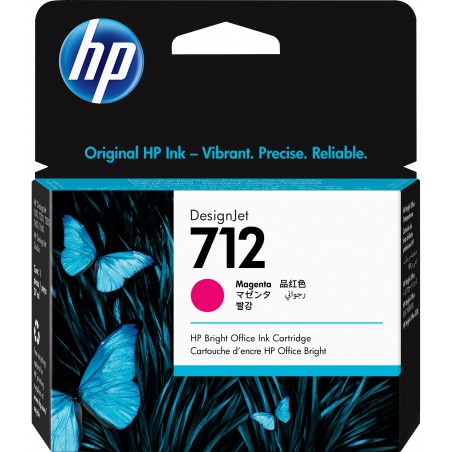 HP 712 Magenta - Cartouche d'encre HP d'origine (3ED68A)