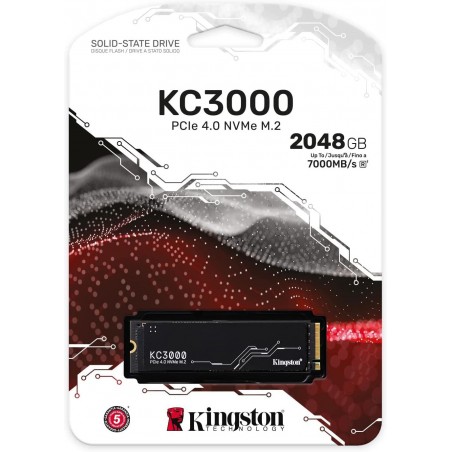 Disque Dur interne SSD Kingston KC3000 M.2 2280 PCIe Gen4 x4 NVMe 3D TLC 2048 Go (SKC3000D/2048G)