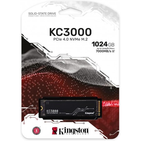 Disque Dur interne SSD Kingston KC3000 M.2 2280 PCIe Gen4 x4 NVMe 3D TLC 1024 Go (SKC3000S/1024G)