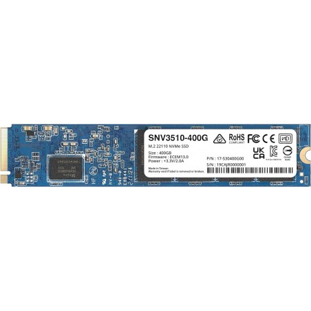 Disque dur interne Synology SNV3510 M.2 400 Go PCI Express 3.0 NVMe (SNV3510-400G)