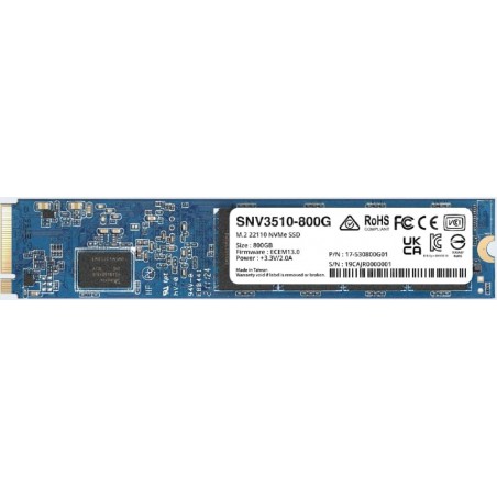 Disque dur interne Synology SNV3510 800GB M.2 22110 NVMe PCIe 3x4 SSD (SNV3510-800G)