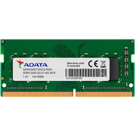 Barrette mémoire ADATA SO-DIMM 16GB DDR4 3200 Mhz - PC Portable (AD4S320016G22-SGN)