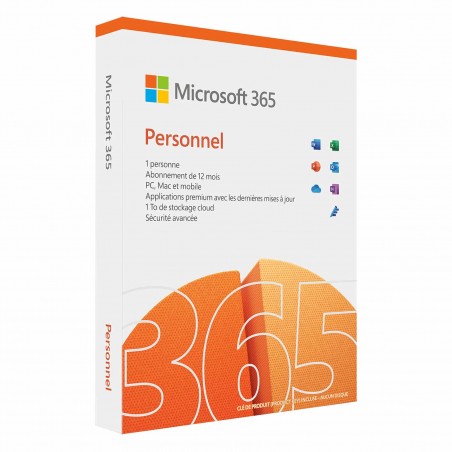 Microsoft 365 Personal Français - 1 an / 1 PC (QQ2-01735)