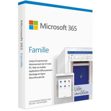 Microsoft Office 365 Famille Français - 1 an / 6 PC (6GQ-01921)