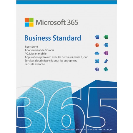 Microsoft 365 Business Standard Français - 1 an - 5 PC ou MAC pour 1 utilisateur (KLQ-00667)