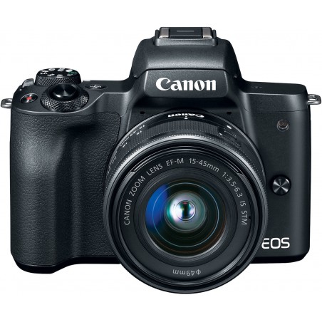 Appareil photo hybride Canon EOS M50 Noir + objectif EF-M 15-45mm IS STM Noir (2680C012AA)