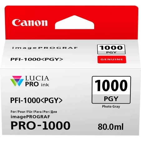 Canon PFI-1000PGY Gris Photo - Cartouche d'encre Canon d'origine (0553C001AA)