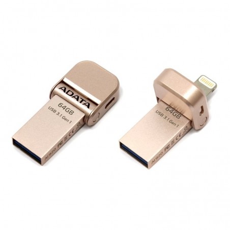 Clé USB ADATA i-Memory AI920 - 64 GB USB 3.1 - Rose Dorée