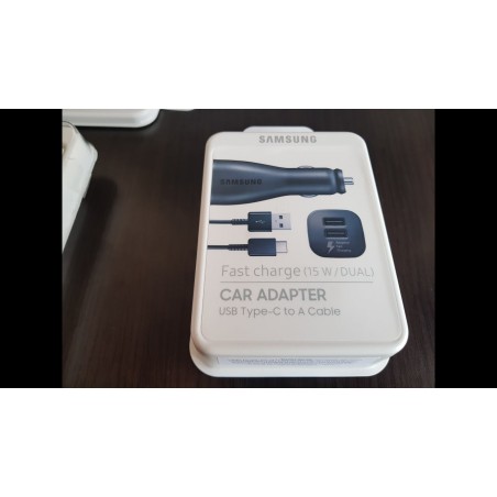 DUAL Car Adapter (Fast charger) TYPE C To USB 2.0 Black 5V 2A