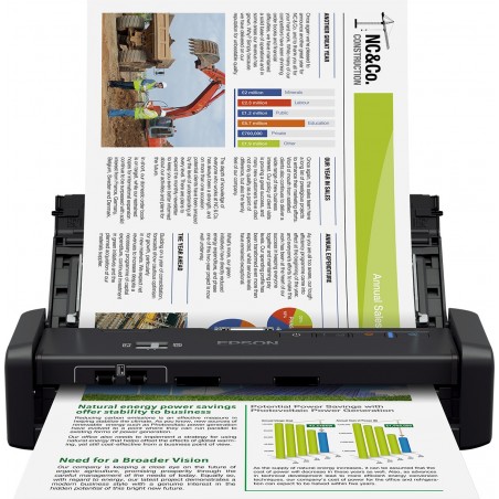 Scanner portable Epson WorkForce DS-360W avec Wi-Fi et batterie (B11B242401)