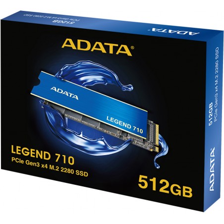 Disque Dur interne SSD ADATA LEGEND 710 M.2 2280 PCIe Gen3 x4 NVMe 512Go (ALEG-710-512GCS)