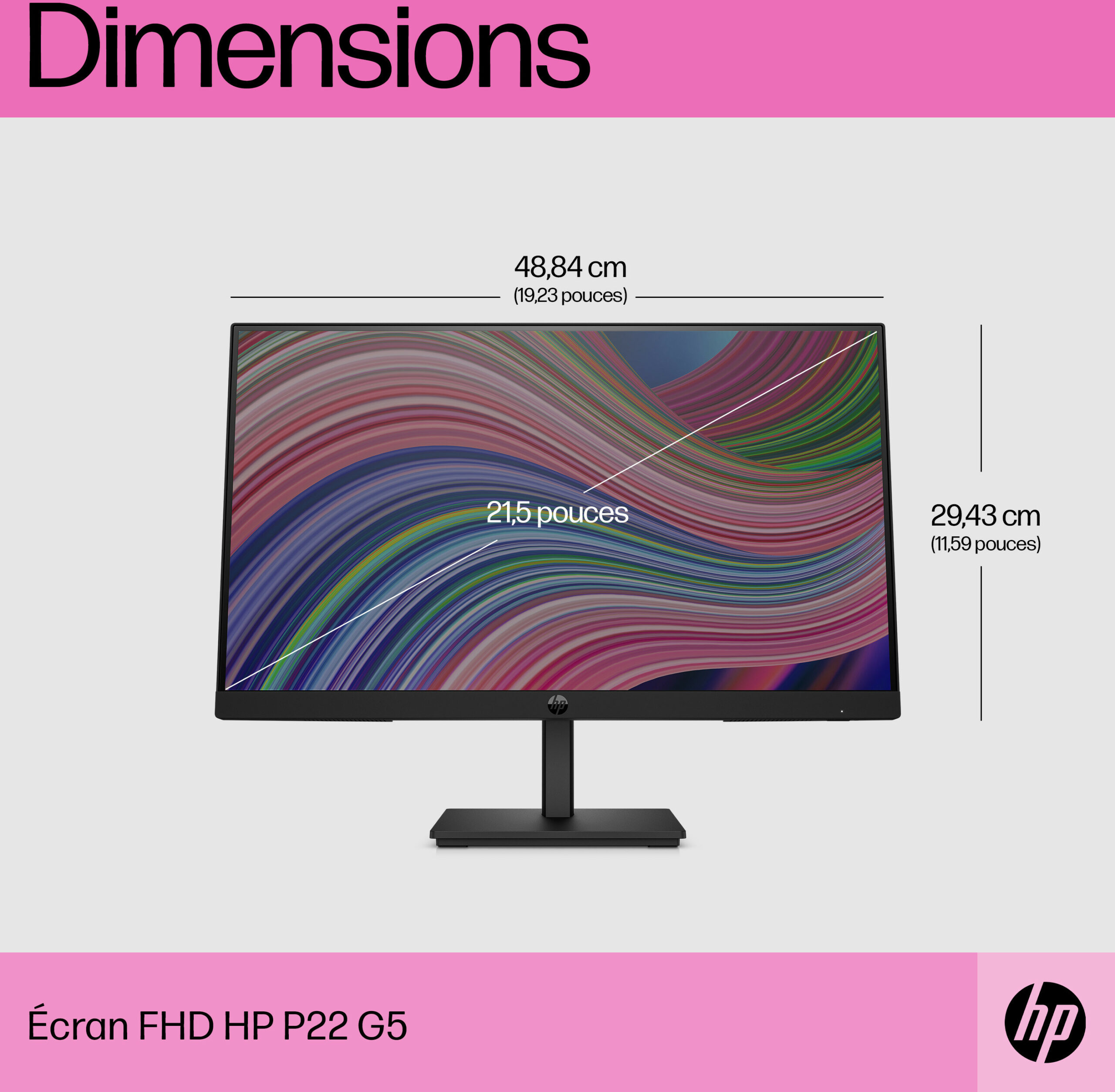 Écran 21,5" Full HD P22 G5 (64X86AS)