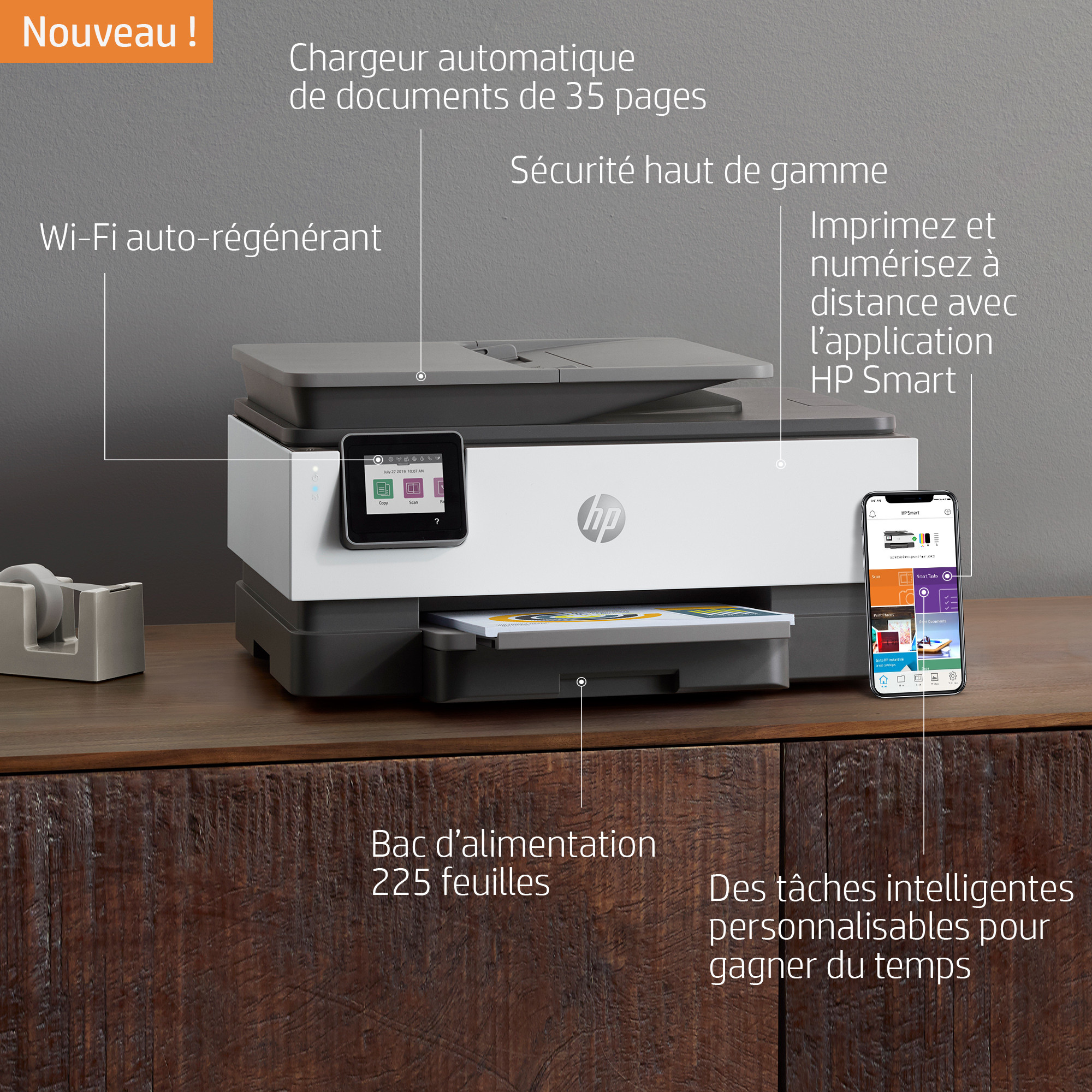 Imprimante multifonction Jet d’encre HP OfficeJet Pro 8023 (1KR64B)