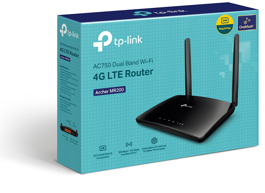 Modem / Routeur 4G LTE WiFi TP-Link Archer MR200 AC750 Mbps bi-bande (ARCHERMR200)