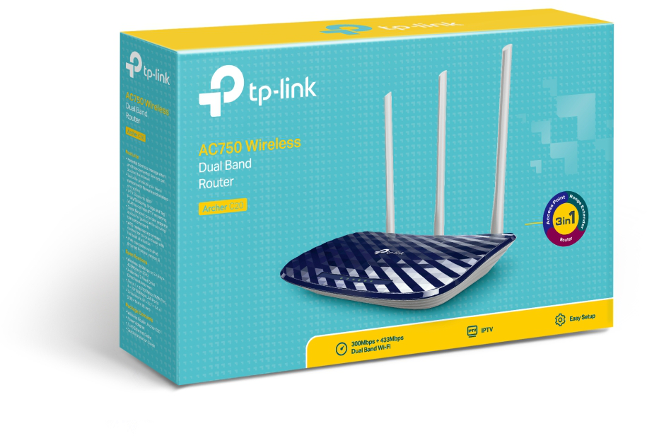 Routeur TP-Link ARCHER C20 AC750 WiFi bi-bande 300 Mbps (ARCHERC20)