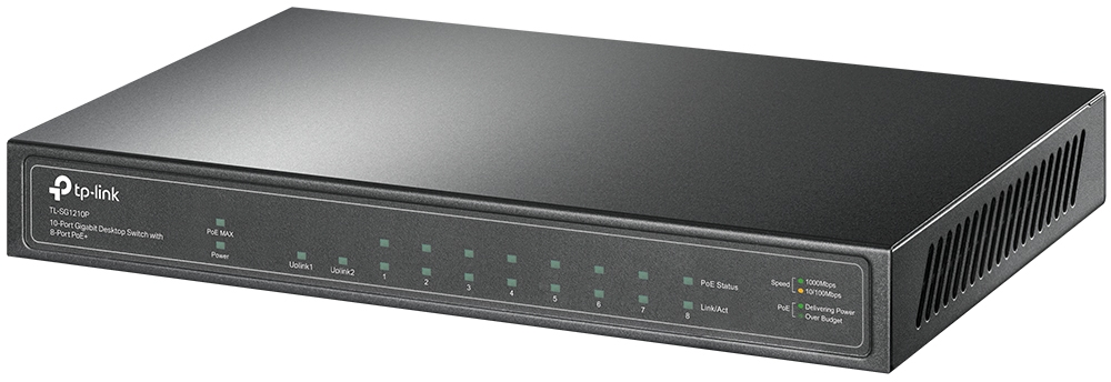 Switch de bureau TP-Link TL-SG1210P 10 ports Gigabit avec 8 ports PoE+
