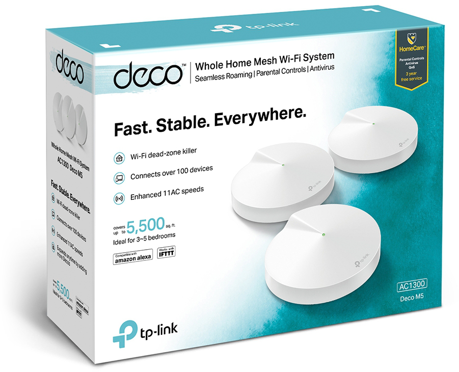 Système Mesh WiFi TP-Link Deco M5 AC1300 3 packs (DECOM5_3-PACK)
