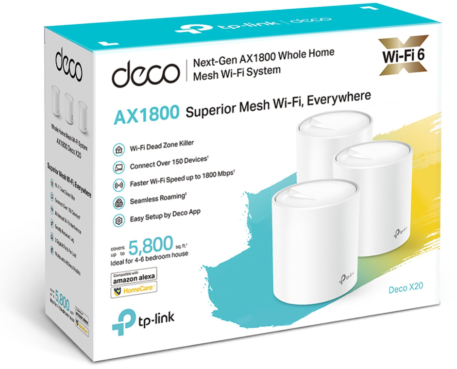 Système WiFi 6 TP-Link Deco X20 Mesh AX1800 pour toute la maison 3 packs (DECOX20_3-PACK)