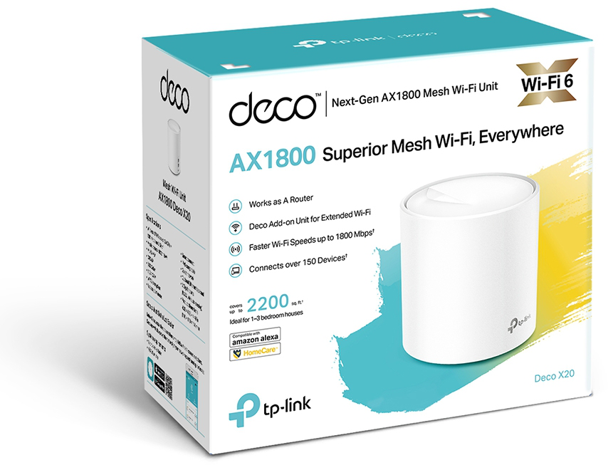 Système WiFi 6 TP-Link Deco X20 mesh AX1800 Whole-Home 1 pack (DECOX20_1-PACK)