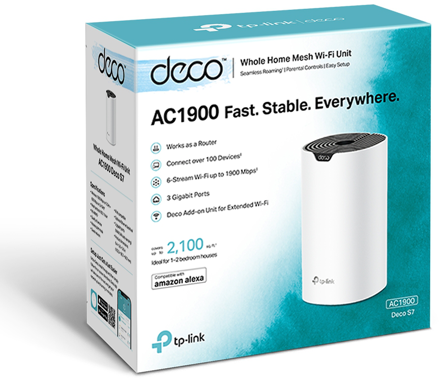 Système WiFi Mesh TP-Link Deco S7 AC1900  pour toute la maison  1 pack (DECOS7_1-PACK)