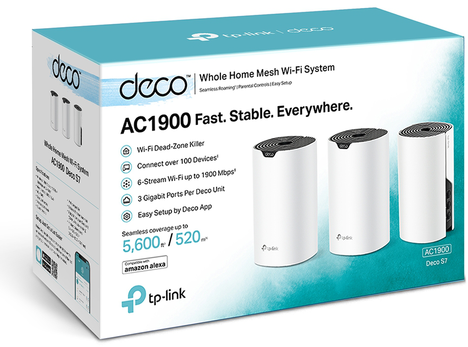Système WiFi Mesh TP-Link Deco S7 AC1900 pour toute la maison (DECOS7_3-PACK)