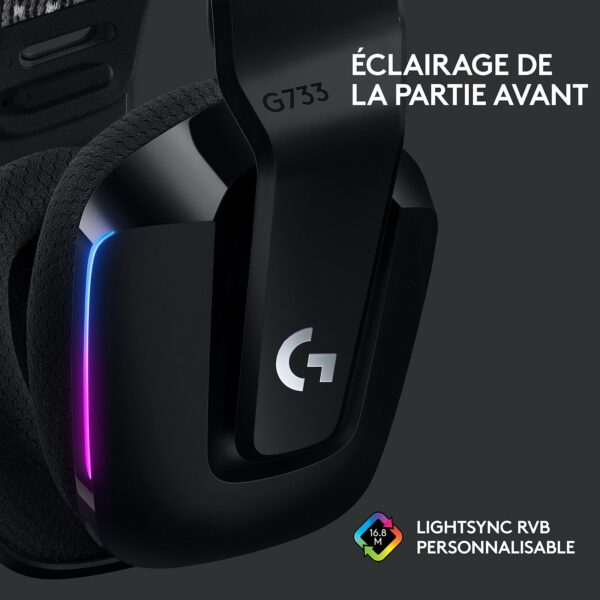 LOGITECH G733 LIGHTSPEED Wireless RGB Gaming Headset - BLACK (Référence 981-000864)