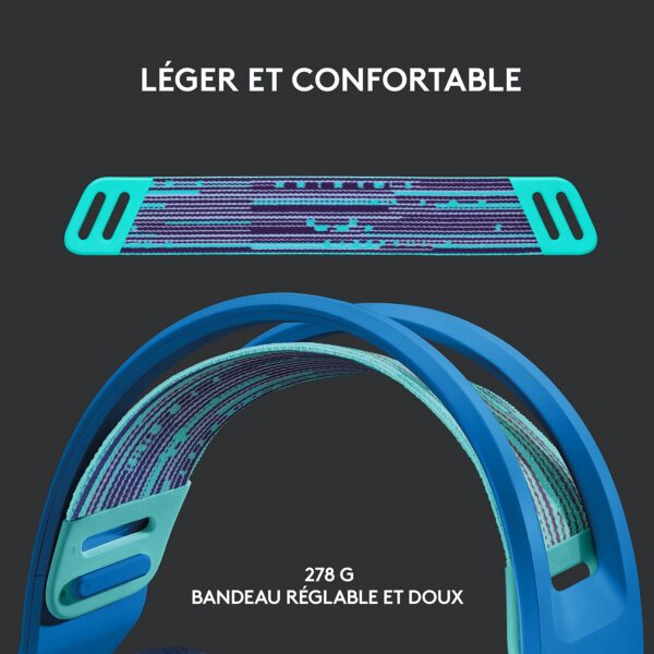 Casque gaming Bluetooth Logitech G733 LIGHTSPEED RVB ultra-léger - USB