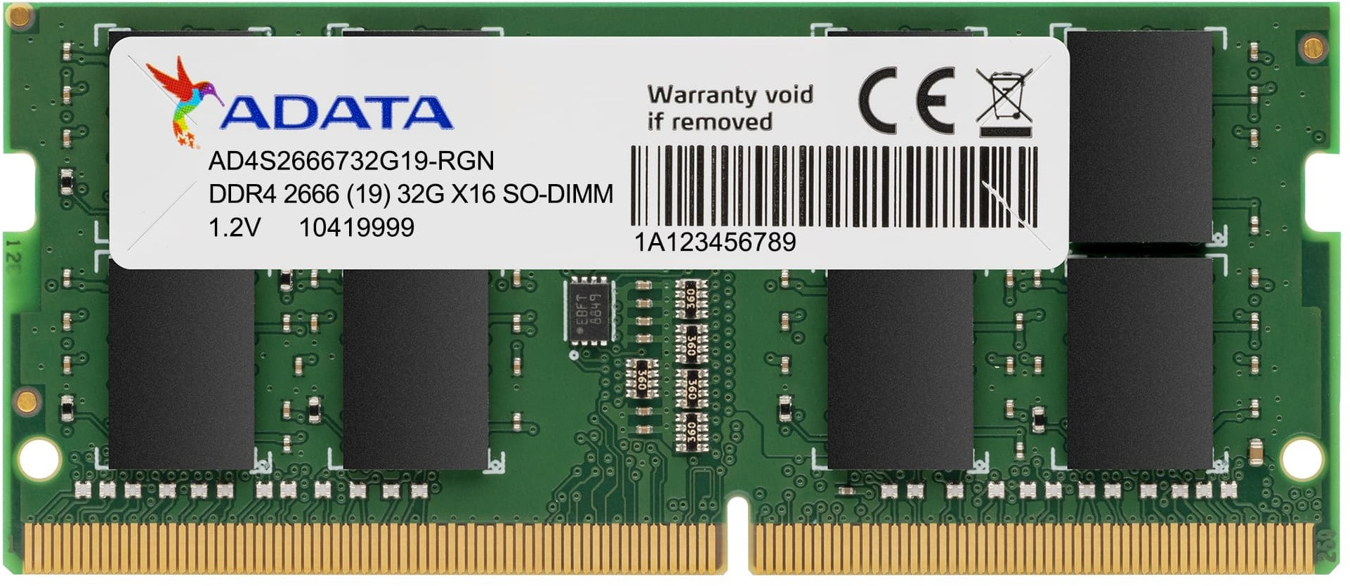 Barrette mémoire ADATA SO-DIMM 4GB DDR4 2666 MHz - PC Portable (AD4S2666W4G19-S)