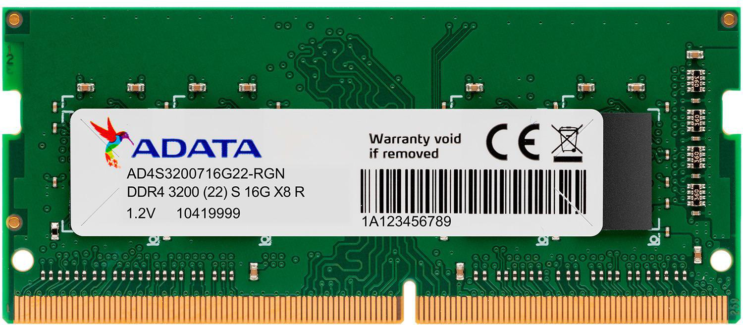 Barrette mémoire ADATA SO-DIMM 16GB DDR4 3200 Mhz - PC Portable (AD4S320016G22-SGN)