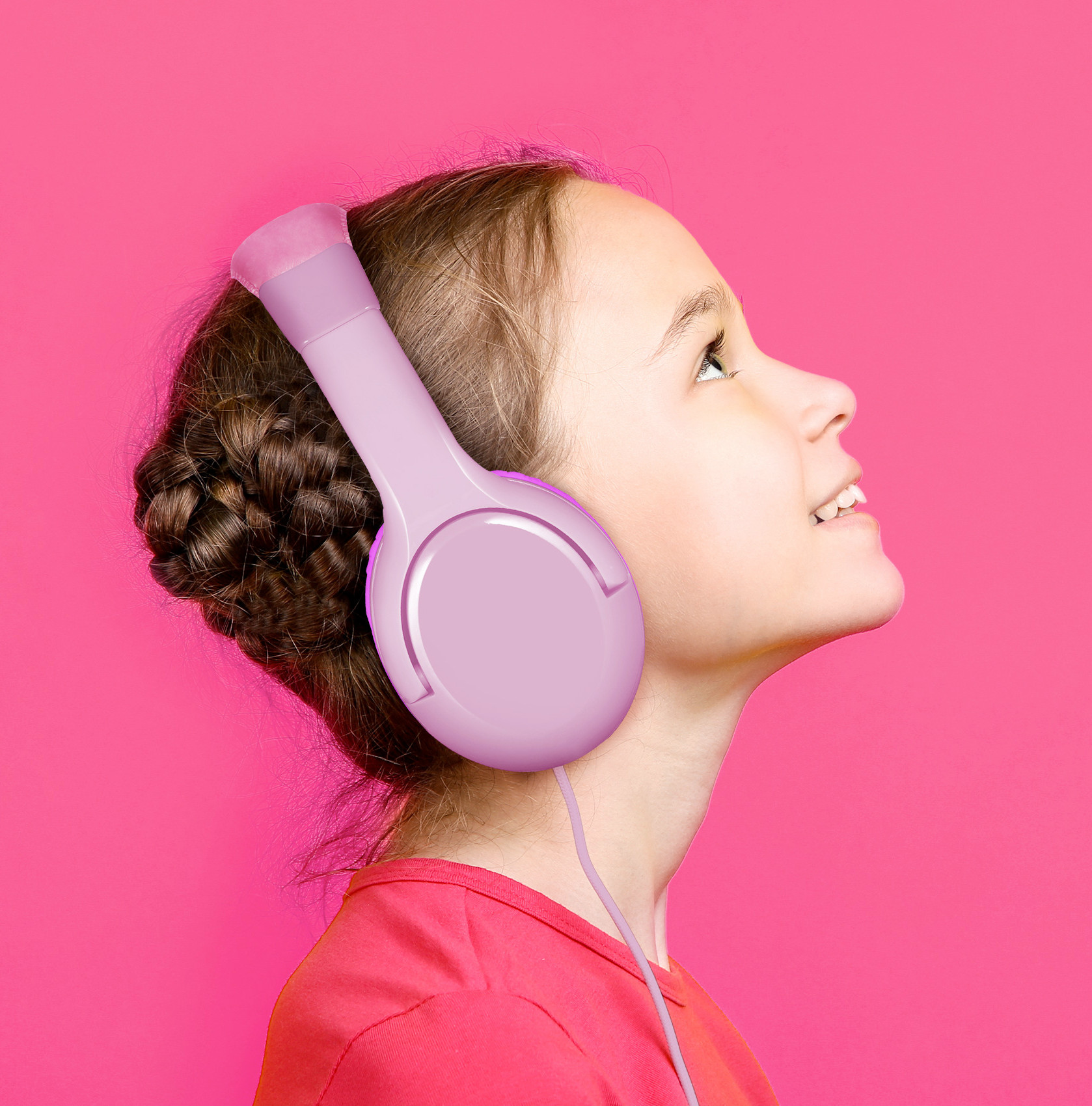 Casque CELLY pour enfants avec stickers - Rose - Jack 3,5 mm (KIDSBEATPK)