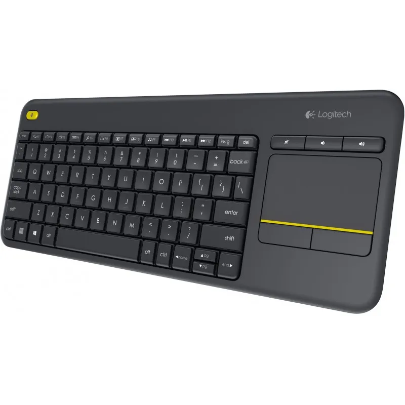 Clavier sans fil avec pavé tactile intégré Logitech Wireless Touch Keyboard K400 Plus Noir (AZERTY, Français)