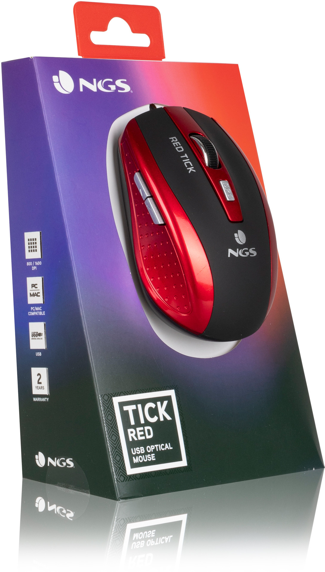 Souris filaire NGS Tick Rouge (TICKRED)
