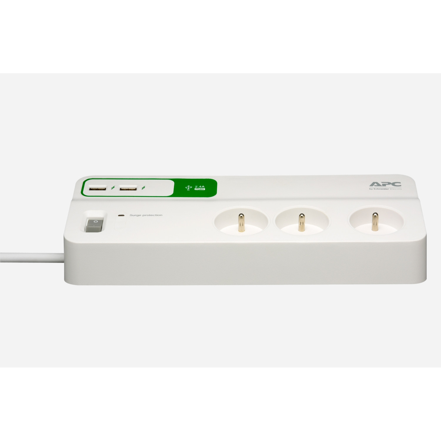Bloc parafoudre APC Essential SurgeArrest 6 prises France 230V avec 2 ports de chargement USB (PM6U-FR)