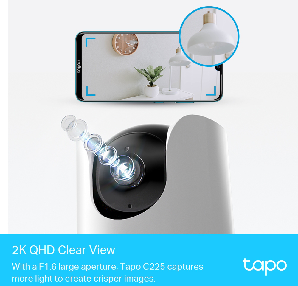 Caméra de sécurité TP-Link TAPO C225 AI panoramique et inclinable 2K WiFi