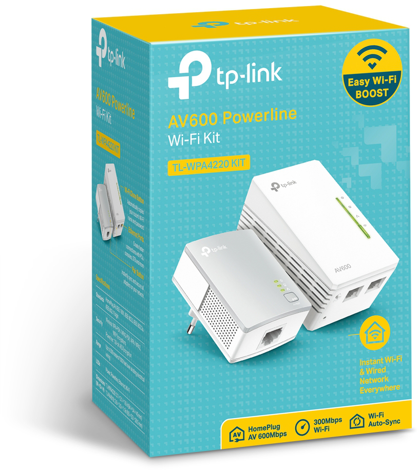 Pack de 2 CPL WiFi TP-link AV600 + WiFi N 300 Mbps (TL-WPA4220KIT)