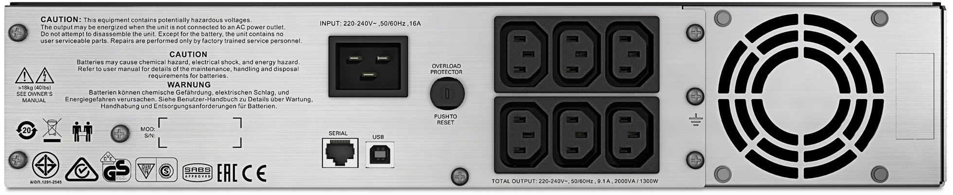 Onduleur Line-interactive APC 1000VA Smart-UPS - Rack 2U (SMT1000RMI2U)