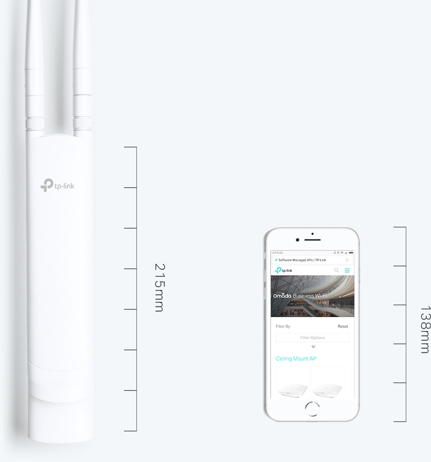 Point d'accès TP-Link EAP110-OUTDOOR WiFi N 300 Mbps Extérieur (IP65)