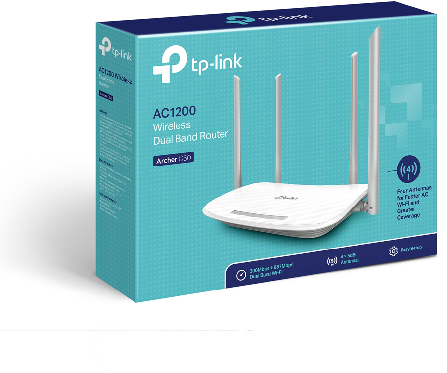Routeur TP-Link Archer C50 AC1200 Wi-Fi double bande 300Mbps (ARCHERC50)