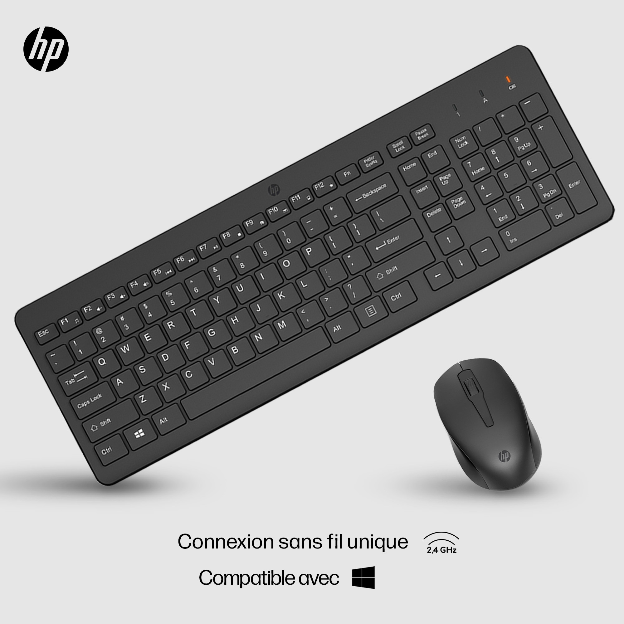 HP Ensemble combiné clavier et souris sans fil 330 Ensemble combiné clavier et souris sans fil HP 330 (2V9E6AA)