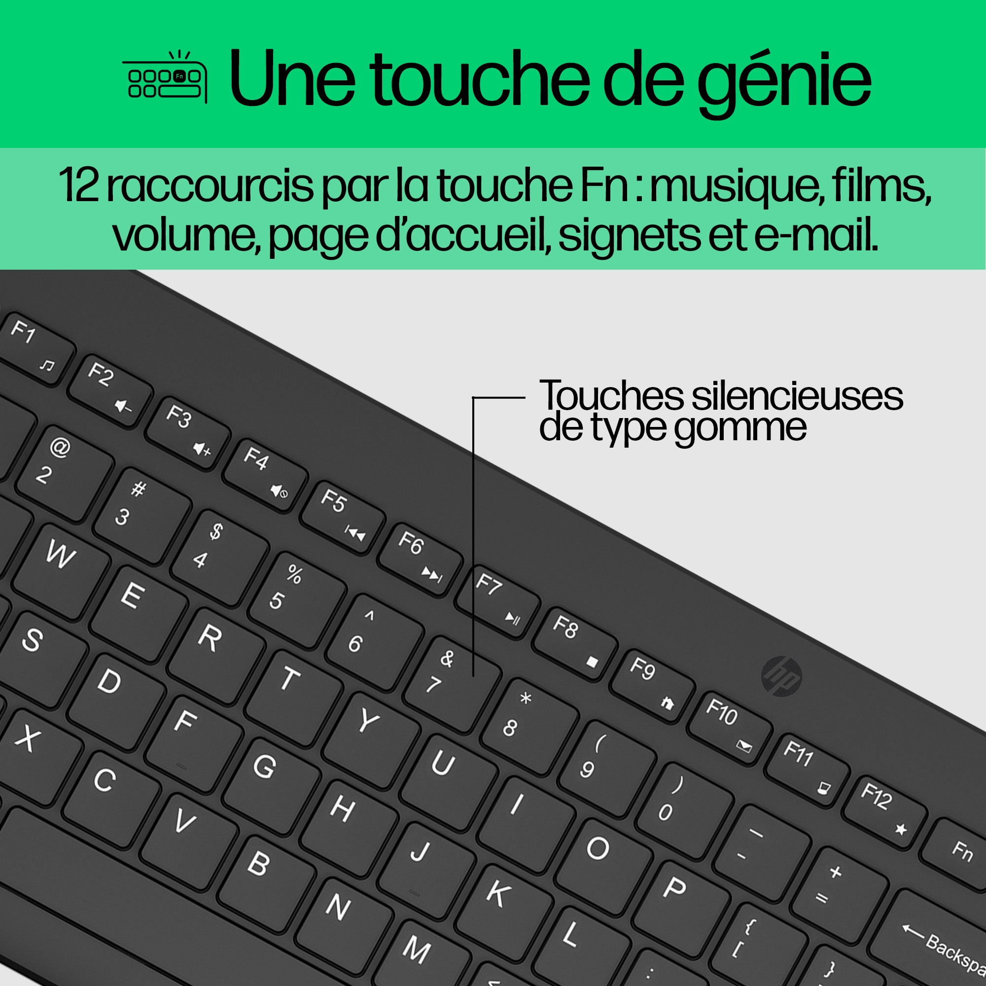 HP Ensemble combiné clavier et souris sans fil 330 Ensemble combiné clavier et souris sans fil HP 330 (2V9E6AA)