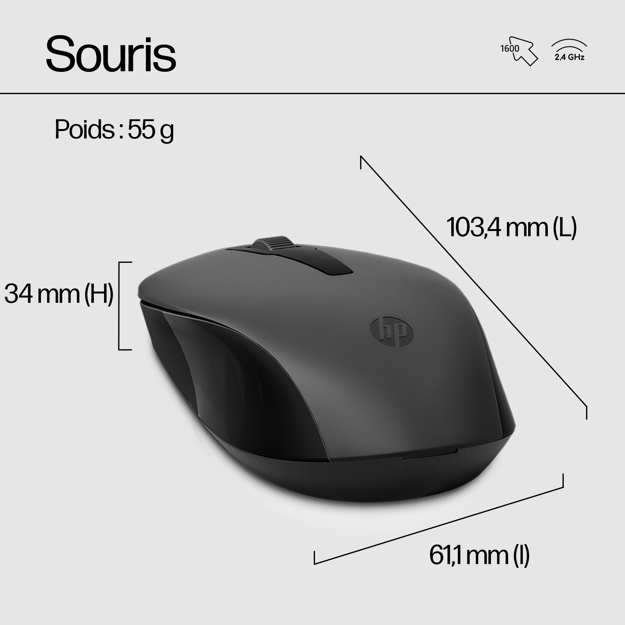 HP Ensemble combiné clavier et souris sans fil 330 Ensemble combiné clavier et souris sans fil HP 330 (2V9E6AA)