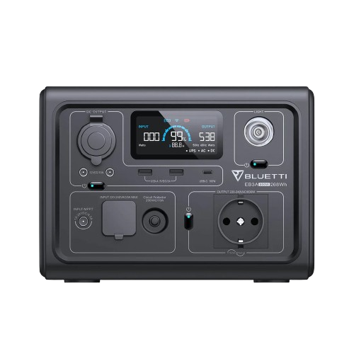 Station d'alimentation portable BLUETTI EB3A | 600W, 268Wh (EB3A-EU-GY-BL-01)